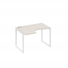 Стол "Классика" эргономичный на металлокаркасе QUATTRO левый дуб / металлокаркас белый А4 Б4 041 ДШ
