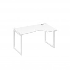 Стол правый "Классика" эргономичный на металлокаркасе QUATTRO белый премиум / металлокаркас белый А4 Б4 044 БП