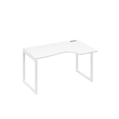Стол правый "Классика" эргономичный на металлокаркасе QUATTRO белый премиум / металлокаркас белый А4 Б4 044 БП