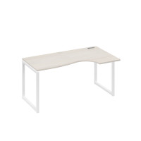 Стол эргономичный правый "Классика" на металлокаркасе QUATTRO дуб / металлокаркас белый А4 Б4 046 ДШ
