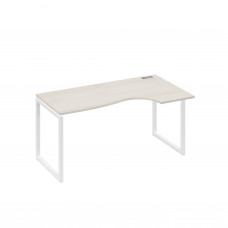 Стол эргономичный правый "Классика" на металлокаркасе QUATTRO дуб / металлокаркас белый А4 Б4 046 ДШ