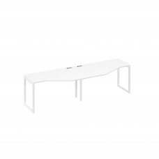 Рабочая станция опоры QUATTRO столы (2х140) Техно белый премиум / металлокаркас белый А4 Б4 053-2 БП