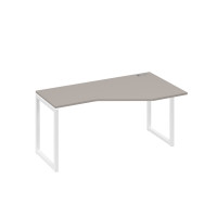 Стол "Техно" металлокаркас QUATTRO эргономичный правый мокко премиум / металлокаркас белый А4 Б4 056 МП