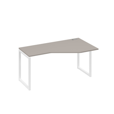 Стол "Техно" металлокаркас QUATTRO эргономичный правый мокко премиум / металлокаркас белый А4 Б4 056 МП