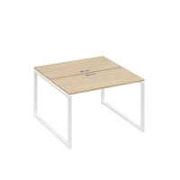 Рабочая станция с опорами QUATTRO (2х120) дуб скандинавский / металлокаркас белый А4 Б4 170 ДК