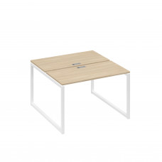 Рабочая станция с опорами QUATTRO (2х120) дуб скандинавский / металлокаркас белый А4 Б4 170 ДК