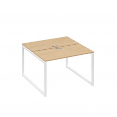 Рабочая станция с опорами QUATTRO (2х120) натуральный дуб / металлокаркас белый А4 Б4 170 НД