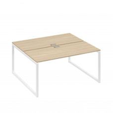 Рабочая станция (2х160) с опорами QUATTRO дуб скандинавский / металлокаркас белый А4 Б4 175 ДК