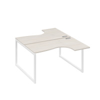 Рабочая станция каркас QUATTRO столы Классика (2х140) дуб / металлокаркас белый А4 Б4 181 ДШ