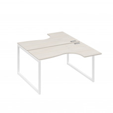 Рабочая станция каркас QUATTRO столы Классика (2х140) дуб / металлокаркас белый А4 Б4 181 ДШ