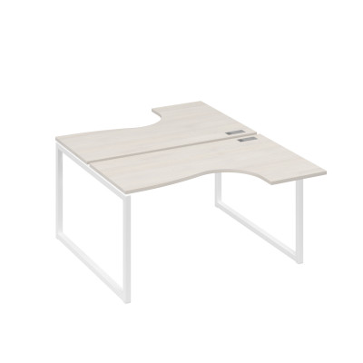 Рабочая станция каркас QUATTRO столы Классика (2х140) дуб / металлокаркас белый А4 Б4 181 ДШ