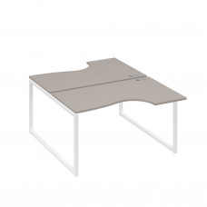 Рабочая станция каркас QUATTRO (2х140) столы Классика мокко премиум / металлокаркас белый А4 Б4 184 МП