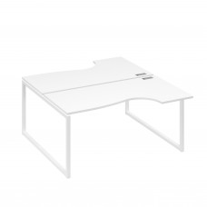Рабочая станция (2х160) столы Классика опоры QUATTRO белый премиум / металлокаркас белый А4 Б4 185 БП