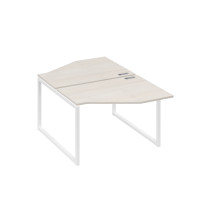 Станция каркас QUATTRO столы (2х120) эргономичные Техно дуб / металлокаркас белый А4 Б4 186 ДШ