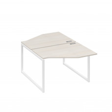 Станция каркас QUATTRO столы (2х120) эргономичные Техно дуб / металлокаркас белый А4 Б4 186 ДШ