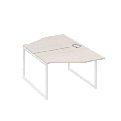 Станция каркас QUATTRO столы (2х120) эргономичные Техно дуб / металлокаркас белый А4 Б4 186 ДШ