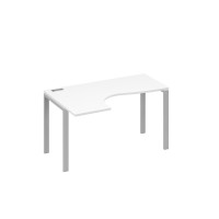 Стол левый на металлокаркасе UNO эргономичный "Классика" белый премиум / металлокаркас серый А4 С1 033 БП