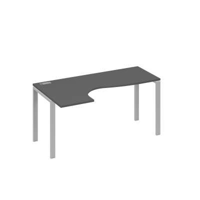 Стол эргономичный "Классика" на металлокаркасе UNO левый антрацит премиум / металлокаркас серый А4 С1 035 АР