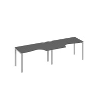 Рабочая станция столы Классика опоры UNO (2х140) антрацит премиум / металлокаркас серый А4 С1 043-2 АР