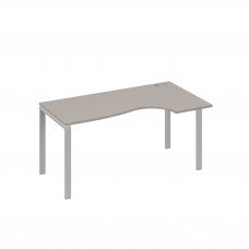 Стол на металлокаркасе UNO "Классика" эргономичный правый мокко премиум / металлокаркас серый А4 С1 046 МП