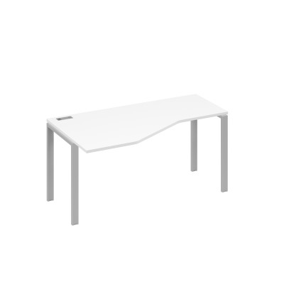 Стол левый "Техно" эргономичный на металлокаркасе UNO белый премиум / металлокаркас серый А4 С1 055 БП