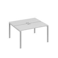 Рабочая станция на каркасе UNO столы 2х140 серый / металлокаркас серый А4 С1 171 СЕ