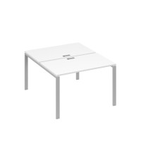 Рабочая станция на металлокаркасе UNO (2х120) белый премиум / металлокаркас серый А4 С1 173 БП