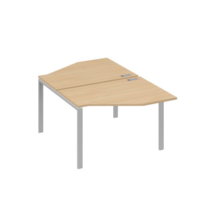 Рабочая станция опоры UNO со столами Техно (2х120) натуральный дуб / металлокаркас серый А4 С1 186 НД