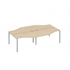 Рабочая станция каркас UNO столы Техно (4х140) эргономичные дуб скандинавский / металлокаркас серый А4 С1 187-2 ДК