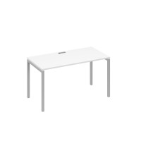 Стол 140x70 письменный на каркасе DUE белый премиум / металлокаркас серый А4 С2 014 БП