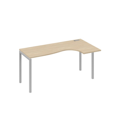 Стол на металлокаркасе DUE эргономичный правый "Классика" дуб скандинавский / металлокаркас серый А4 С2 036 ДК