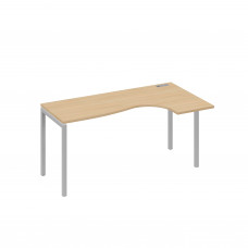 Стол на металлокаркасе DUE эргономичный правый "Классика" натуральный дуб / металлокаркас серый А4 С2 036 НД