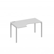 Стол "Классика" эргономичный левый на металлокаркасе DUE серый / металлокаркас серый А4 С2 043 СЕ