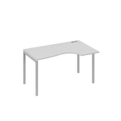 Стол на металлокаркасе DUE "Классика" эргономичный правый серый / металлокаркас серый А4 С2 044 СЕ