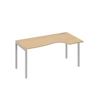 Стол эргономичный правый "Классика" на металлокаркасе DUE натуральный дуб / металлокаркас серый А4 С2 046 НД