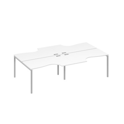 Рабочая станция с каркасом DUE 4х140 столы Классика белый премиум / металлокаркас серый А4 С2 184-2 БП
