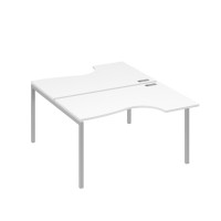 Рабочая станция металлокаркас DUE со столами (2х140) Классика белый премиум / металлокаркас серый А4 С2 184 БП