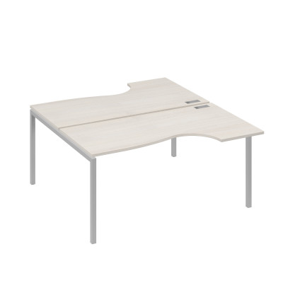 Рабочая станция DUE (2х160) столы эргономичные Классика дуб / металлокаркас серый А4 С2 185 ДШ