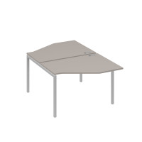 Рабочая станция каркас DUE (2х120) с эргономичными столами Техно мокко премиум / металлокаркас серый А4 С2 186 МП