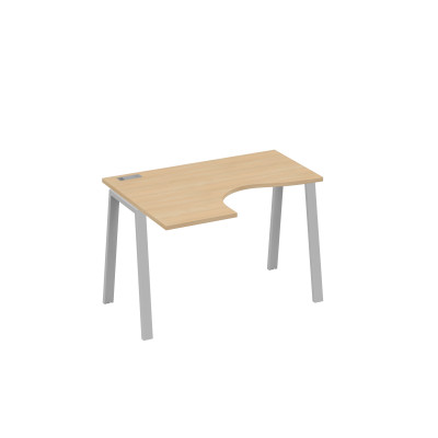 Стол левый "Классика" эргономичный металлокаркас TRE натуральный дуб / металлокаркас серый А4 С3 031 НД