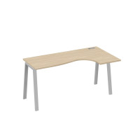 Стол на металлокаркасе TRE эргономичный "Классика" правый дуб скандинавский / металлокаркас серый А4 С3 036 ДК