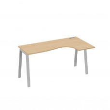 Стол на металлокаркасе TRE эргономичный "Классика" правый натуральный дуб / металлокаркас серый А4 С3 036 НД
