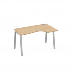 Стол на металлокаркасе TRE эргономичный правый "Классика" натуральный дуб / металлокаркас серый А4 С3 044 НД
