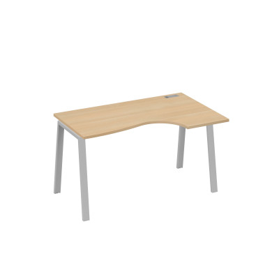 Стол на металлокаркасе TRE эргономичный правый "Классика" натуральный дуб / металлокаркас серый А4 С3 044 НД
