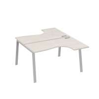 Рабочая станция TRE (2х140) столы Классика эргономичные дуб / металлокаркас серый А4 С3 181 ДШ