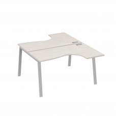 Рабочая станция TRE (2х140) столы Классика эргономичные дуб / металлокаркас серый А4 С3 181 ДШ