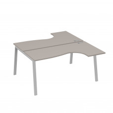 Рабочая станция на опорах TRE (2х160) столы Классика мокко премиум / металлокаркас серый А4 С3 182 МП