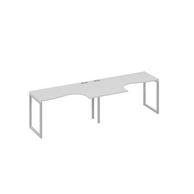 Станция столы 2х140 Классика эргономичные опоры QUATTRO серый / металлокаркас серый А4 С4 033-2 СЕ