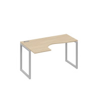Стол левый "Классика" эргономичный металлокаркас QUATTRO дуб скандинавский / металлокаркас серый А4 С4 033 ДК