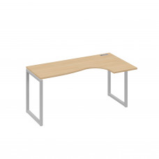 Стол правый "Классика" эргономичный на металлокаркасе QUATTRO натуральный дуб / металлокаркас серый А4 С4 036 НД